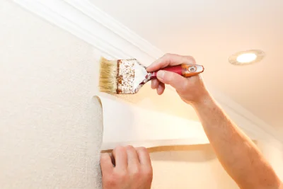 Pose de papier peint au Boullay-Thierry — revêtements muraux et toiles de verre